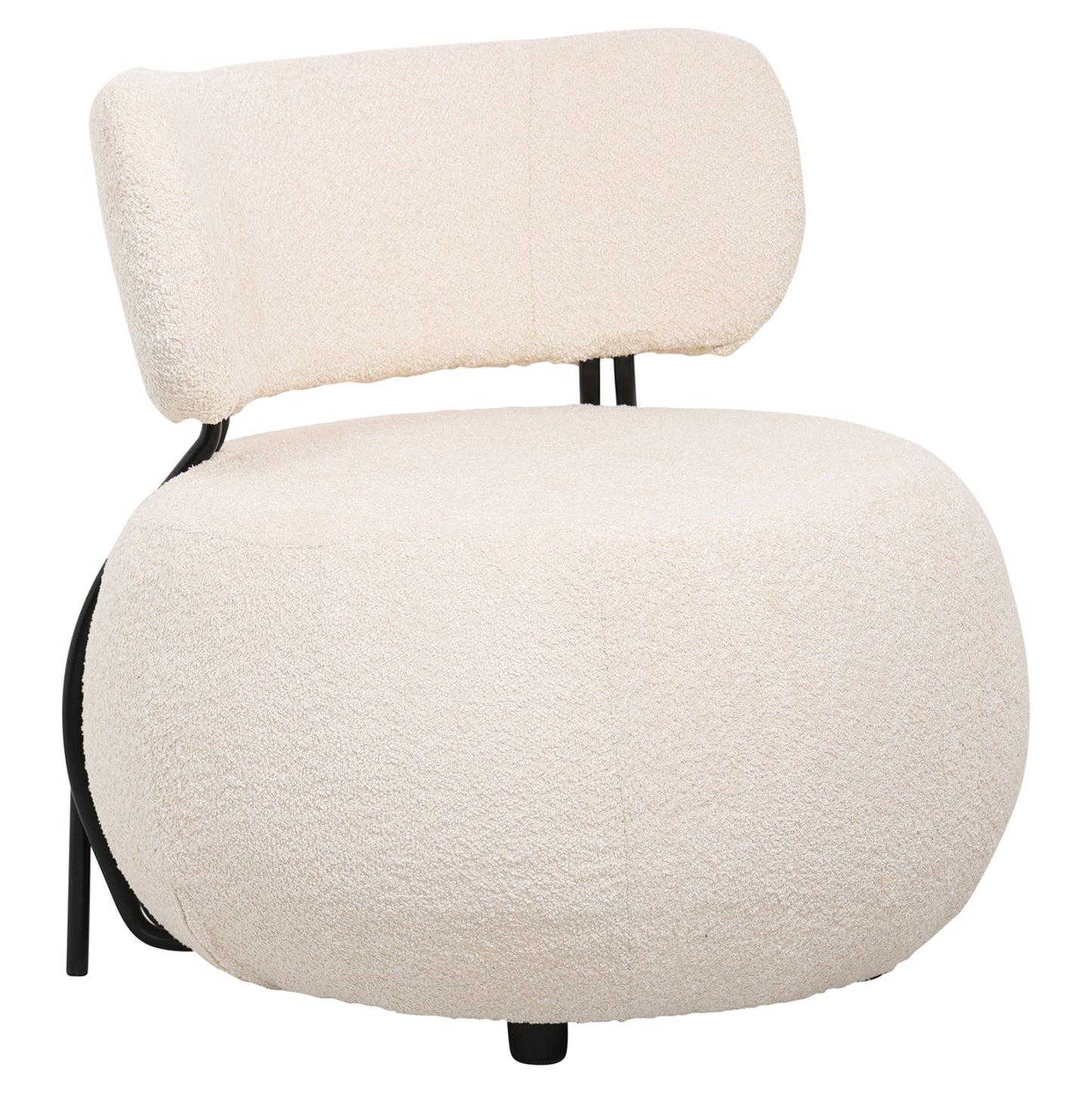 ROUND ARMCHAIR KARSEN ECRU BOUCLE FABRIC 75x75x75