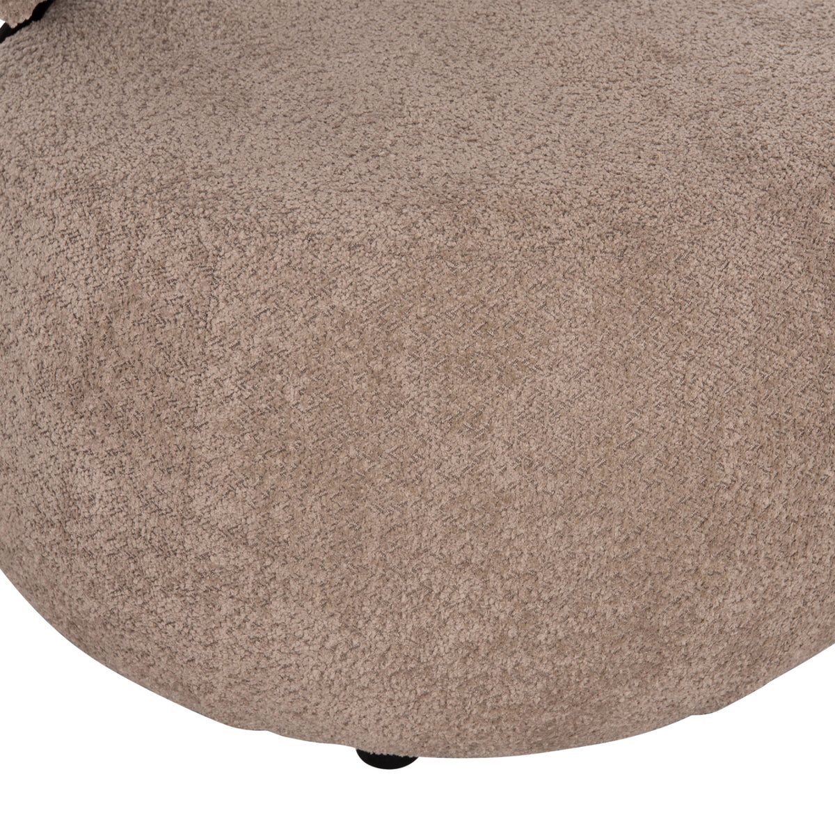 KARSEN ROUND ARMCHAIR DARK BEIGE BOUCLE FABRIC 79x82x74