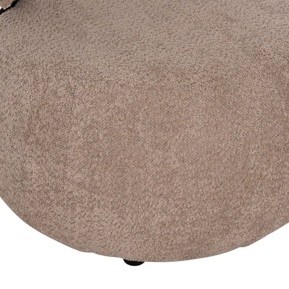 KARSEN ROUND ARMCHAIR DARK BEIGE BOUCLE FABRIC 79x82x74
