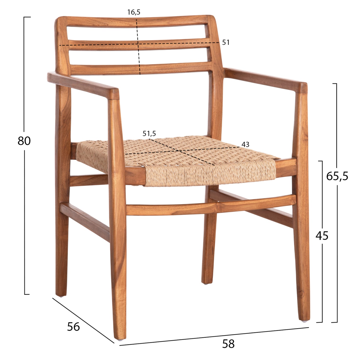 ΠΟΛΥΘΡΟΝΑ ΤΡΑΠΕΖΑΡΙΑΣ HERRIN ΞΥΛΟ TEAK ΣΧΟΙΝΙ VIRO 58x56x80