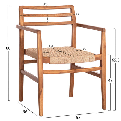 ΠΟΛΥΘΡΟΝΑ ΤΡΑΠΕΖΑΡΙΑΣ HERRIN ΞΥΛΟ TEAK ΣΧΟΙΝΙ VIRO 58x56x80