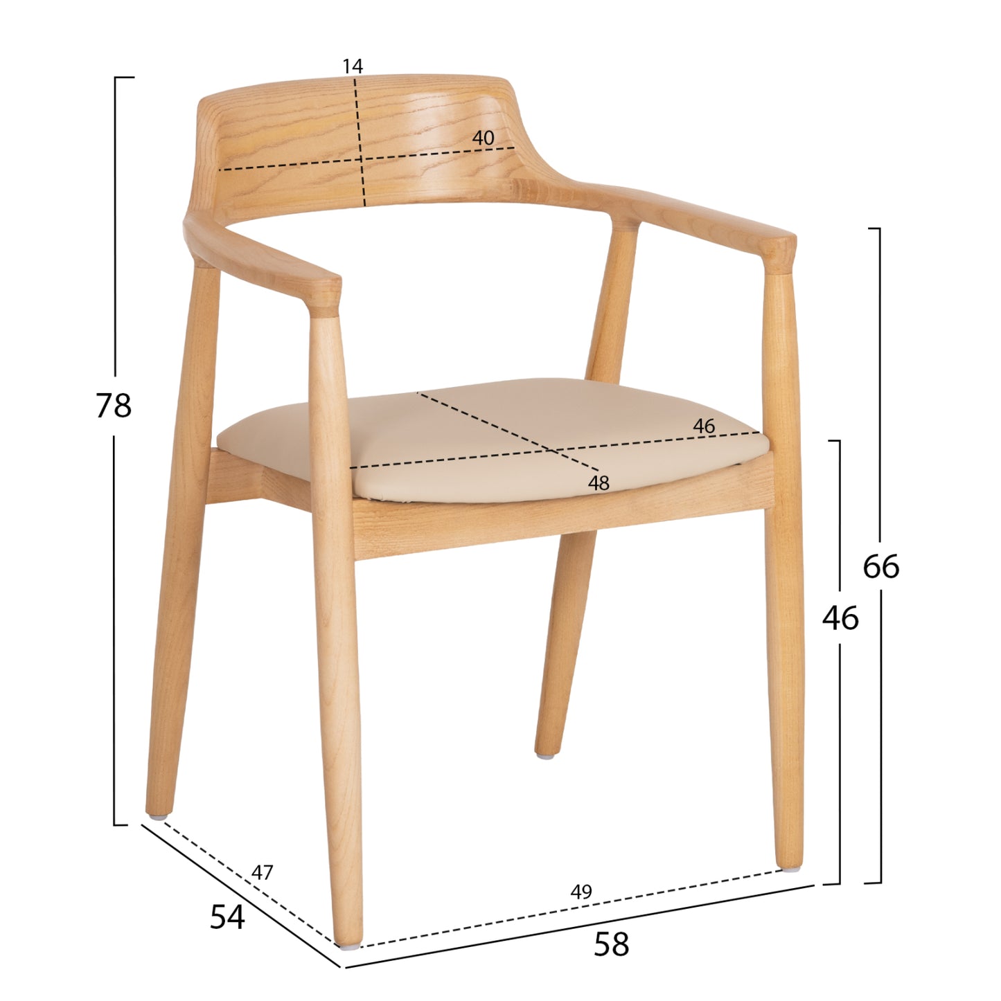 ΠΟΛΥΘΡΟΝΑ ΤΡΑΠΕΖΑΡΙΑΣ TARGA RUBBERWOOD ΦΥΣΙΚΟ & PU ΕΚΡΟΥ 58x54x78