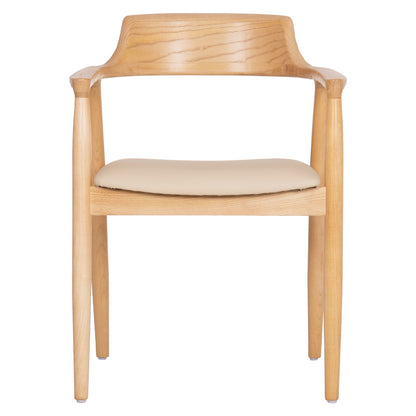ΠΟΛΥΘΡΟΝΑ ΤΡΑΠΕΖΑΡΙΑΣ TARGA RUBBERWOOD ΦΥΣΙΚΟ & PU ΕΚΡΟΥ 58x54x78