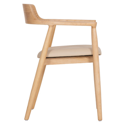 ΠΟΛΥΘΡΟΝΑ ΤΡΑΠΕΖΑΡΙΑΣ TARGA RUBBERWOOD ΦΥΣΙΚΟ & PU ΕΚΡΟΥ 58x54x78