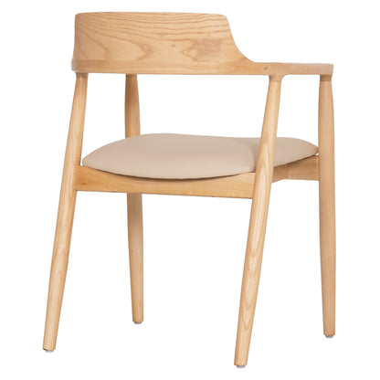 ΠΟΛΥΘΡΟΝΑ ΤΡΑΠΕΖΑΡΙΑΣ TARGA RUBBERWOOD ΦΥΣΙΚΟ & PU ΕΚΡΟΥ 58x54x78