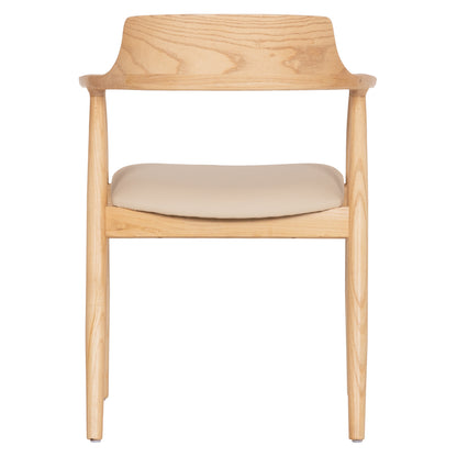 ΠΟΛΥΘΡΟΝΑ ΤΡΑΠΕΖΑΡΙΑΣ TARGA RUBBERWOOD ΦΥΣΙΚΟ & PU ΕΚΡΟΥ 58x54x78