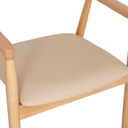ΠΟΛΥΘΡΟΝΑ ΤΡΑΠΕΖΑΡΙΑΣ TARGA RUBBERWOOD ΦΥΣΙΚΟ & PU ΕΚΡΟΥ 58x54x78