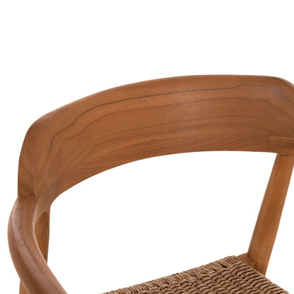 ΠΟΛΥΘΡΟΝΑ ΤΡΑΠΕΖΑΡΙΑΣ ROBBY ΞΥΛΟ TEAK & ΣΧΟΙΝΙ VIRO ΦΥΣΙΚΟ 55x50x71