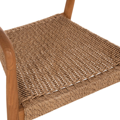 ΠΟΛΥΘΡΟΝΑ ΤΡΑΠΕΖΑΡΙΑΣ ROBBY ΞΥΛΟ TEAK & ΣΧΟΙΝΙ VIRO ΦΥΣΙΚΟ 55x50x71