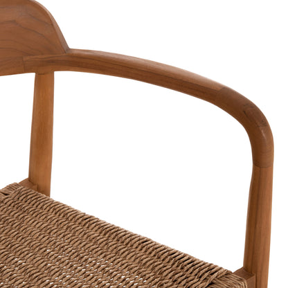 ΠΟΛΥΘΡΟΝΑ ΤΡΑΠΕΖΑΡΙΑΣ ROBBY ΞΥΛΟ TEAK & ΣΧΟΙΝΙ VIRO ΦΥΣΙΚΟ 55x50x71