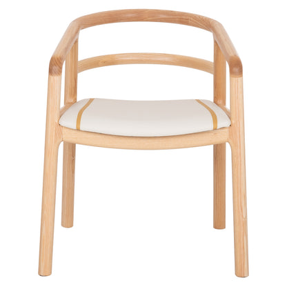 EFFY DINING ARMCHAIR ASH IN OAK FINISH WITH ECRU PU SEAT 60x58x71