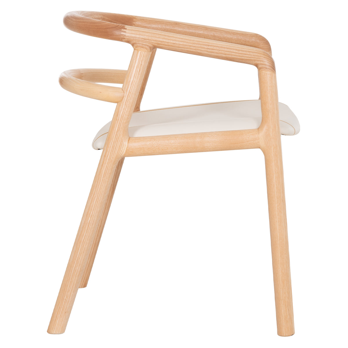 EFFY DINING ARMCHAIR ASH IN OAK FINISH WITH ECRU PU SEAT 60x58x71