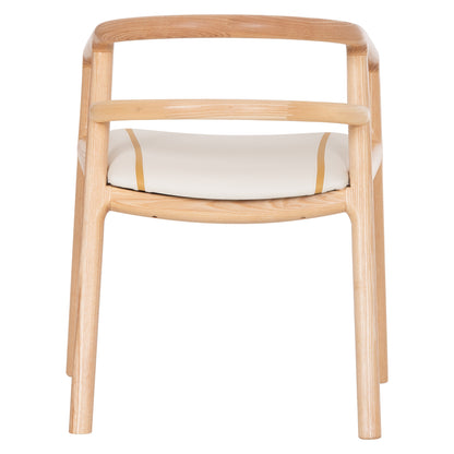 EFFY DINING ARMCHAIR ASH IN OAK FINISH WITH ECRU PU SEAT 60x58x71