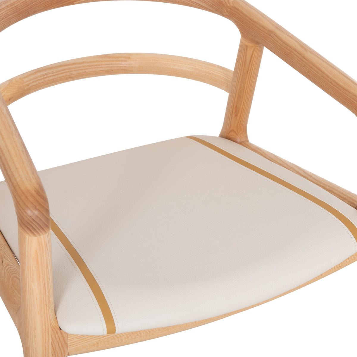 EFFY DINING ARMCHAIR ASH IN OAK FINISH WITH ECRU PU SEAT 60x58x71