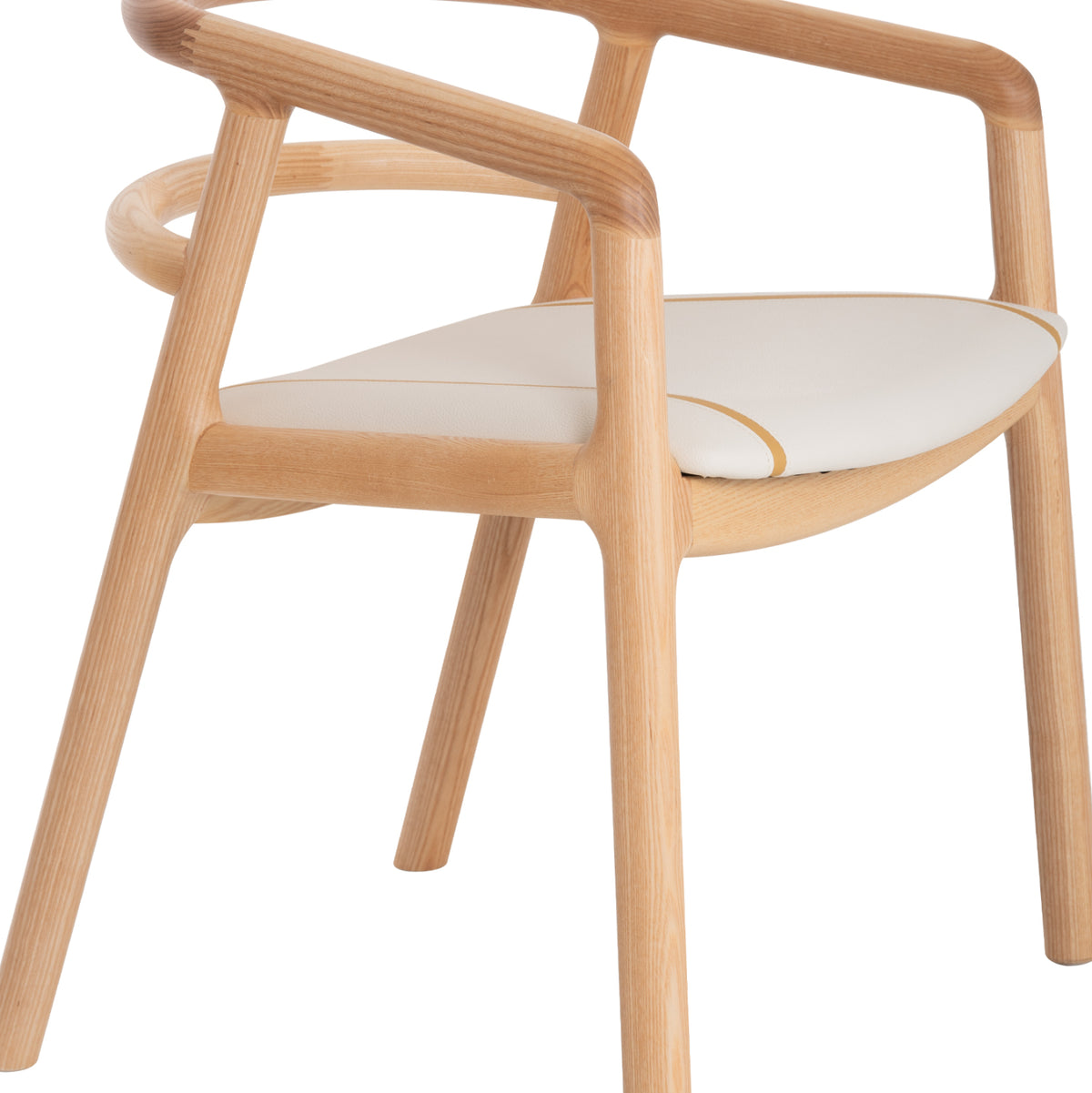 EFFY DINING ARMCHAIR ASH IN OAK FINISH WITH ECRU PU SEAT 60x58x71