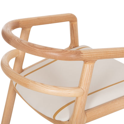 EFFY DINING ARMCHAIR ASH IN OAK FINISH WITH ECRU PU SEAT 60x58x71