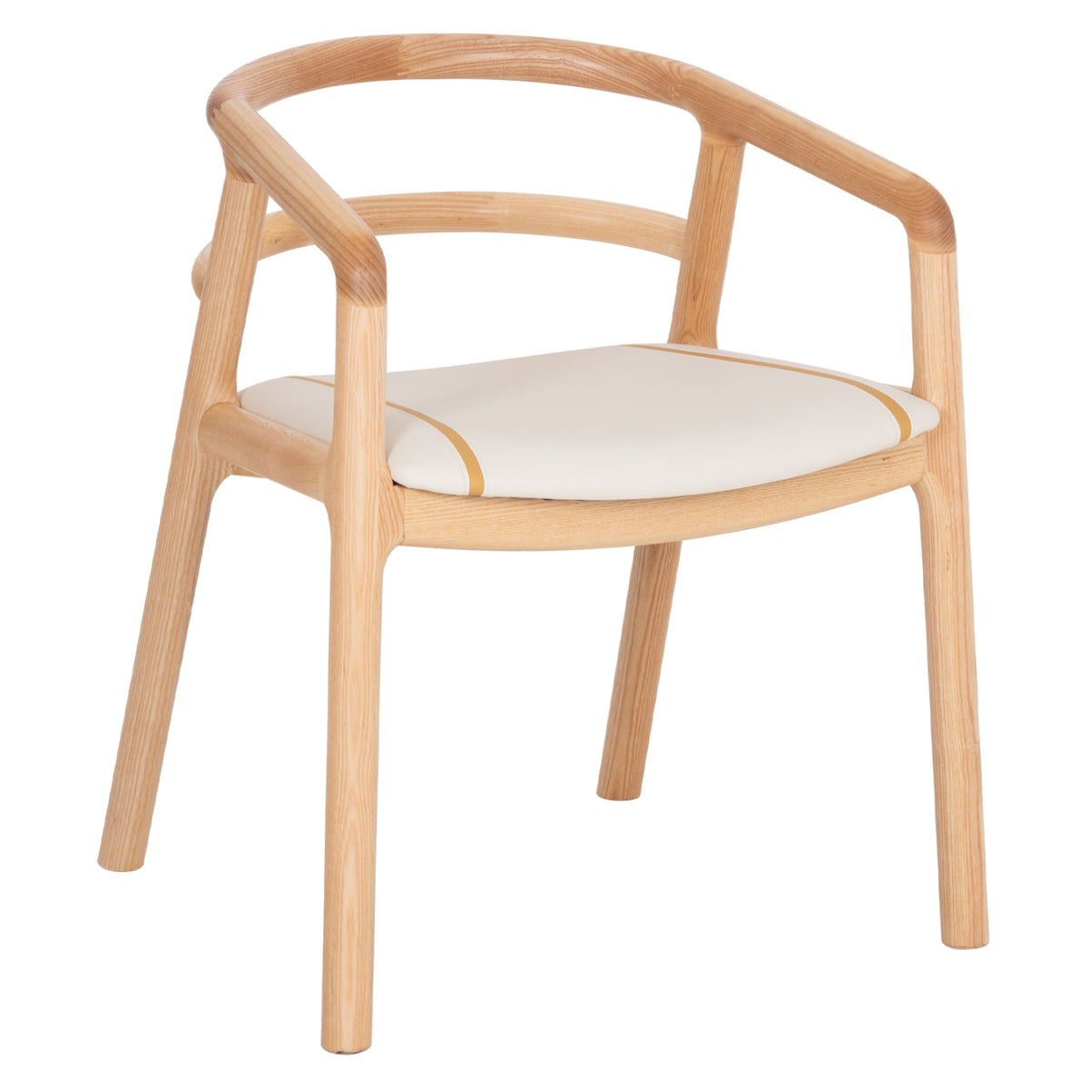 EFFY DINING ARMCHAIR ASH IN OAK FINISH WITH ECRU PU SEAT 60x58x71