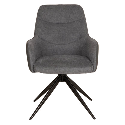VANTER DINING ARMCHAIR FABRIC & PU GREY METAL LEGS 58x65x84