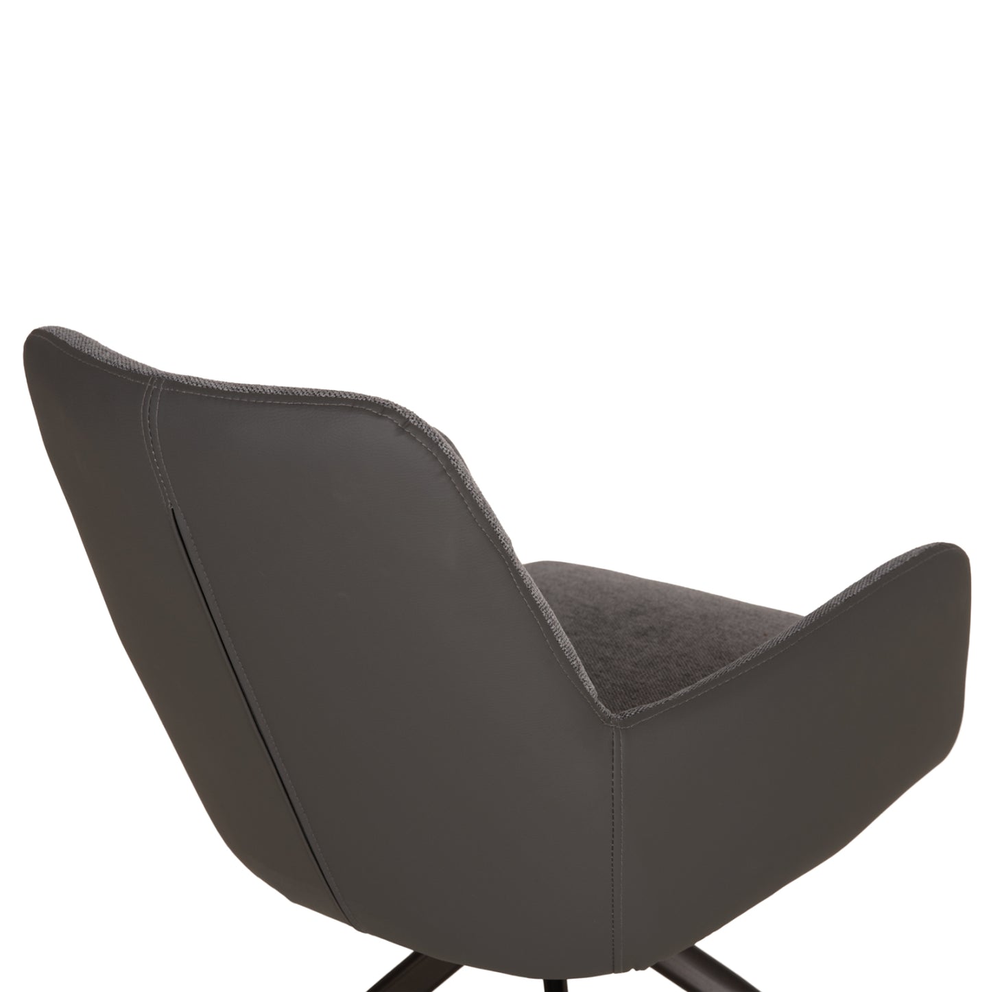 VANTER DINING ARMCHAIR FABRIC & PU GREY METAL LEGS 58x65x84