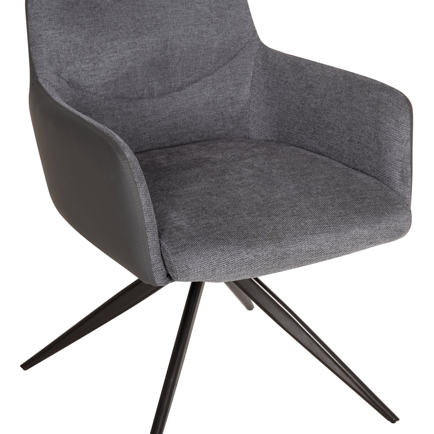 VANTER DINING ARMCHAIR FABRIC & PU GREY METAL LEGS 58x65x84