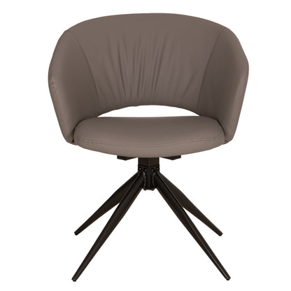 DINING ARMCHAIR ANNEL PU GREY METAL LEGS 63x63x74