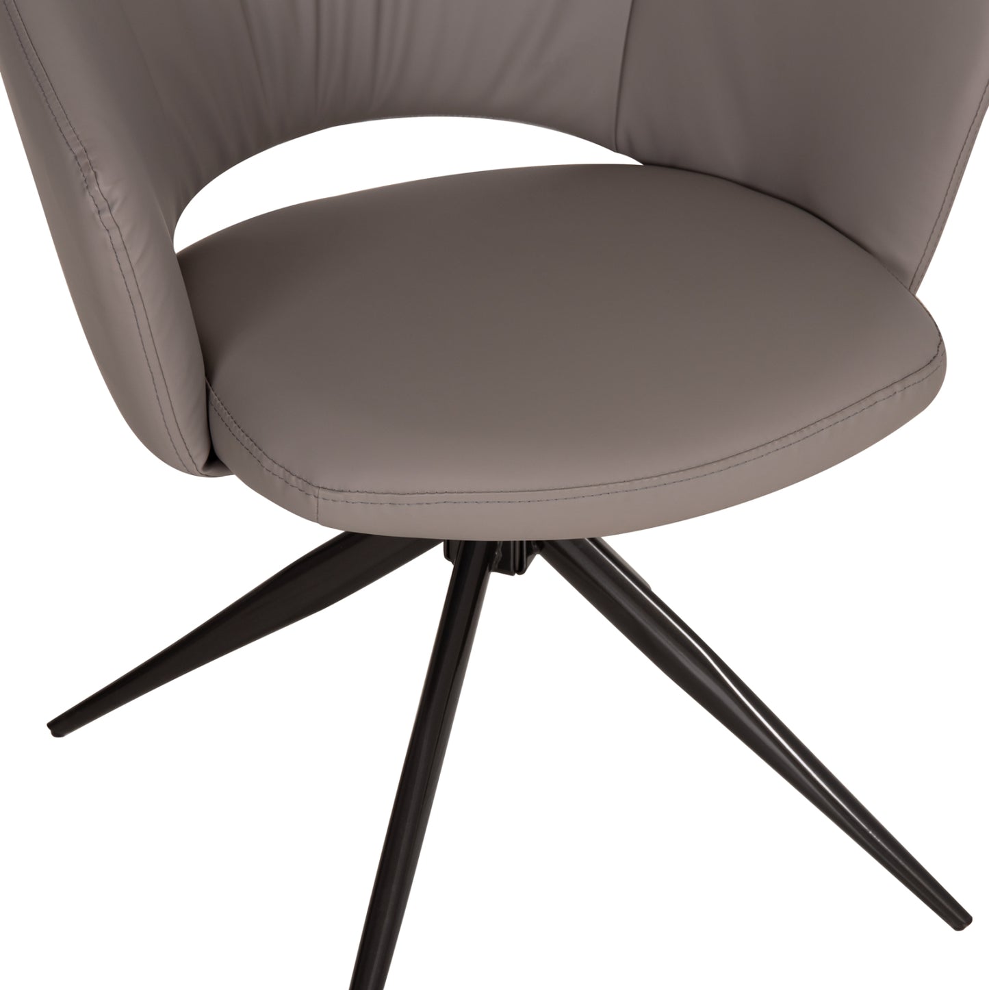 DINING ARMCHAIR ANNEL PU GREY METAL LEGS 63x63x74