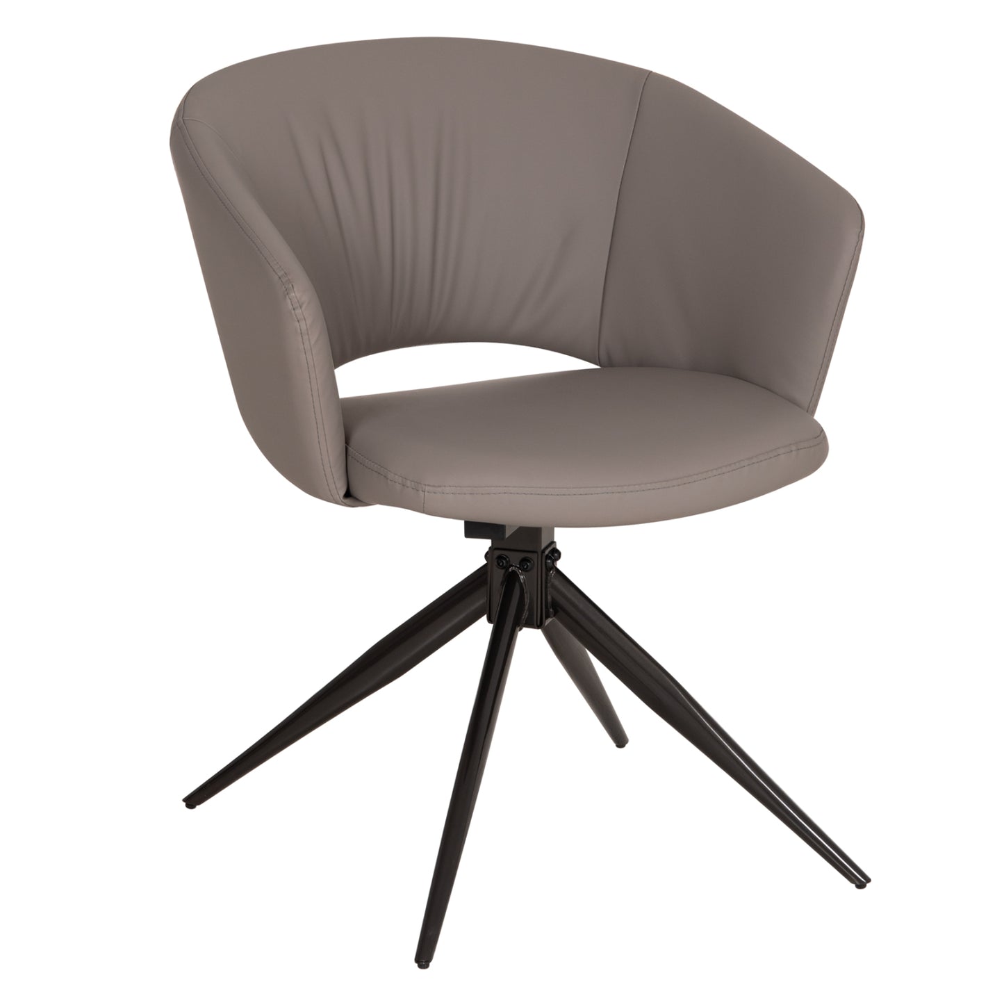 DINING ARMCHAIR ANNEL PU GREY METAL LEGS 63x63x74