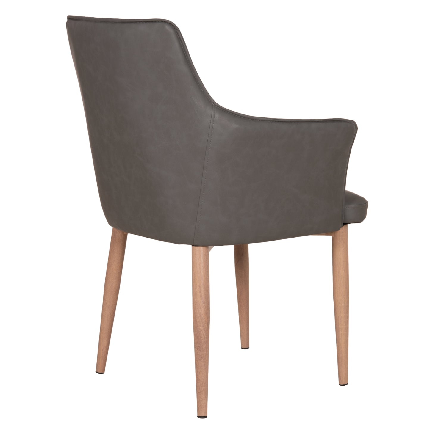 DINING ARMCHAIR MELL PU IN SMOKY GREY METAL LEGS 59x57x85