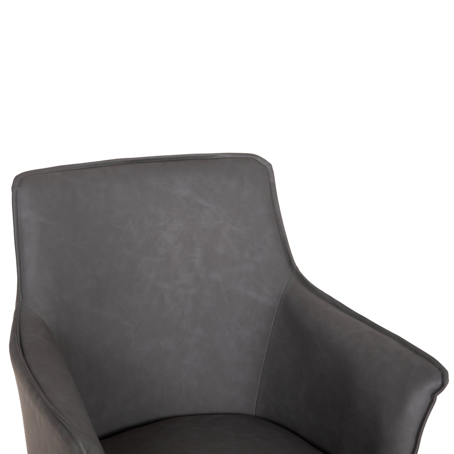 DINING ARMCHAIR MELL PU IN SMOKY GREY METAL LEGS 59x57x85