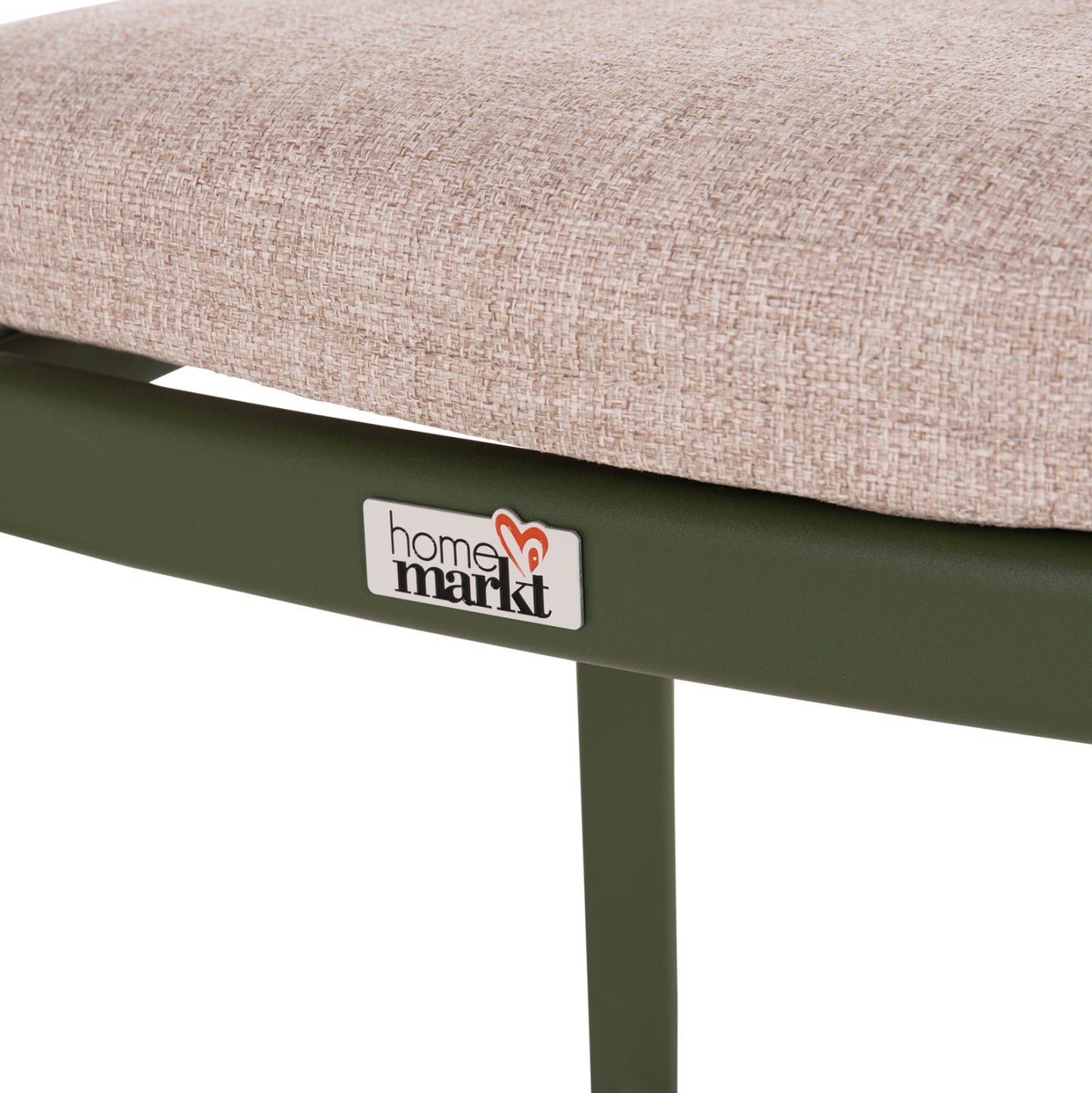ELARA DINING ARMCHAIR GREEN ALUMINUM BEIGE OLEFIN TEAK 56x62x78