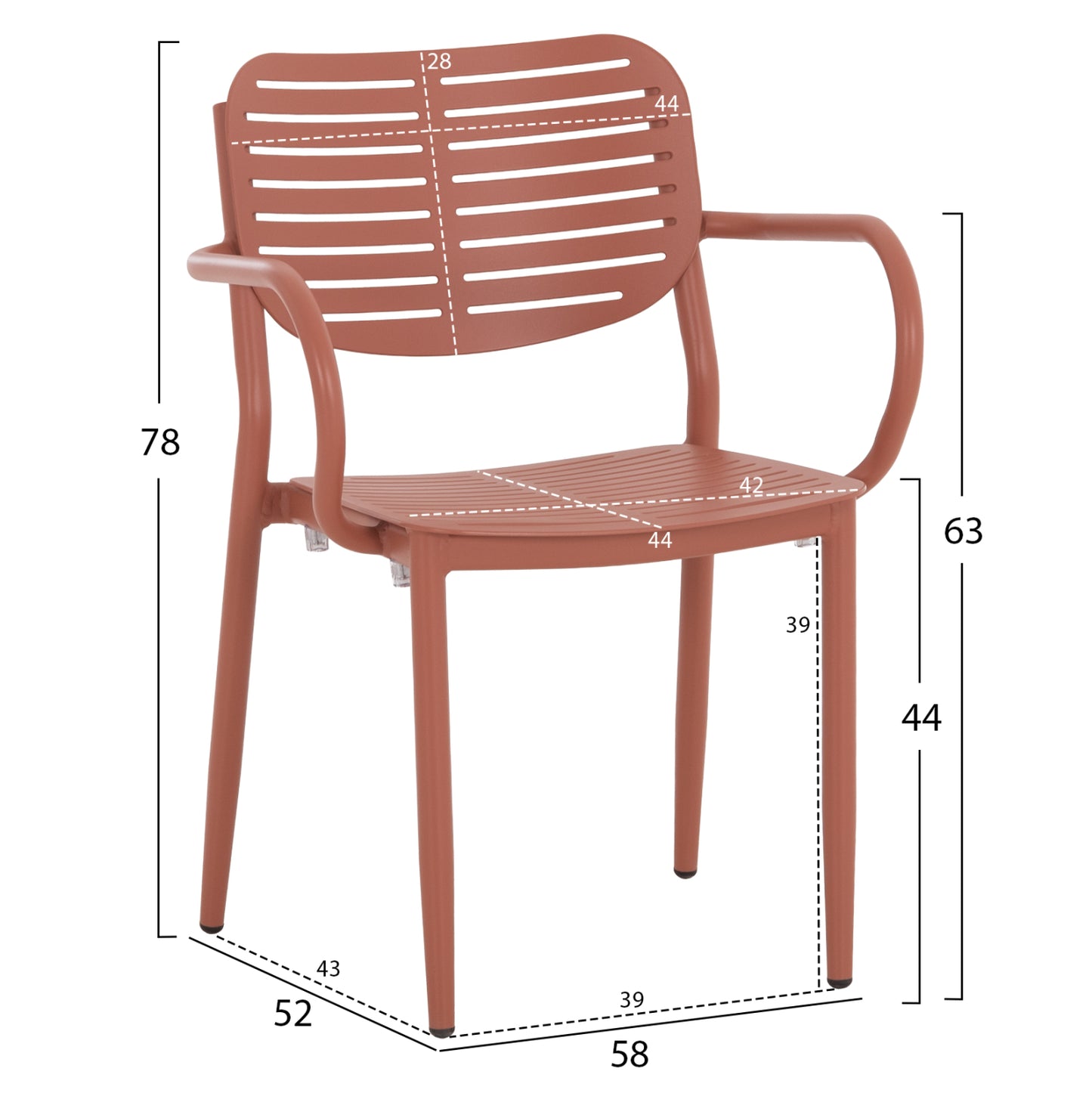 ΠΟΛΥΘΡΟΝΑ ΤΡΑΠΕΖΑΡΙΑΣ HILLIARD ΑΛΟΥΜΙΝΙΟ ΣΕ TERRACOTTA 58x52x78