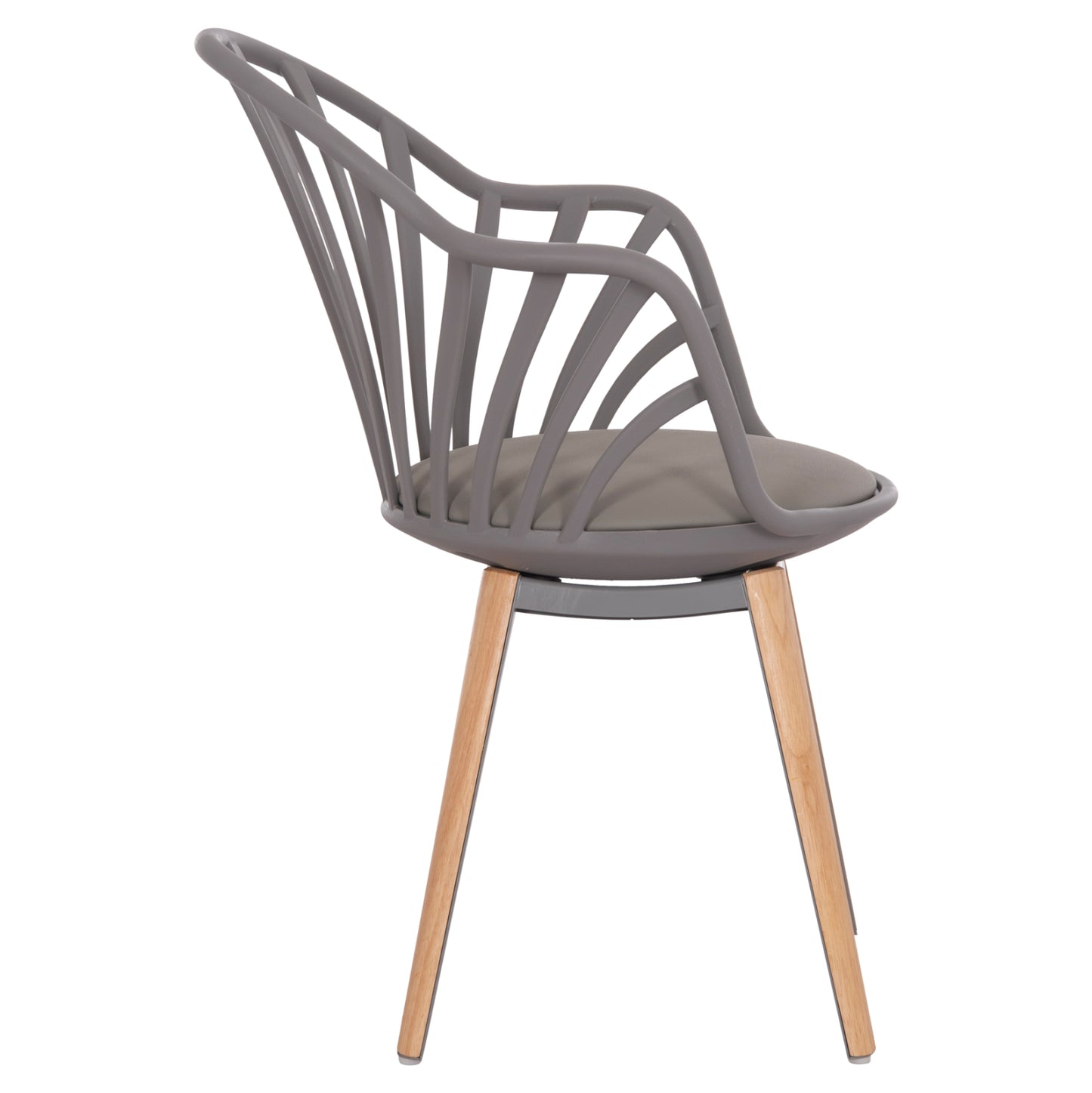 ANAIS DINING CHAIR GREY WITH WOODEN LEGS 60x53x86
