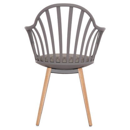 ANAIS DINING CHAIR GREY WITH WOODEN LEGS 60x53x86