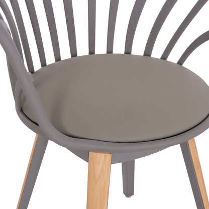 ANAIS DINING CHAIR GREY WITH WOODEN LEGS 60x53x86