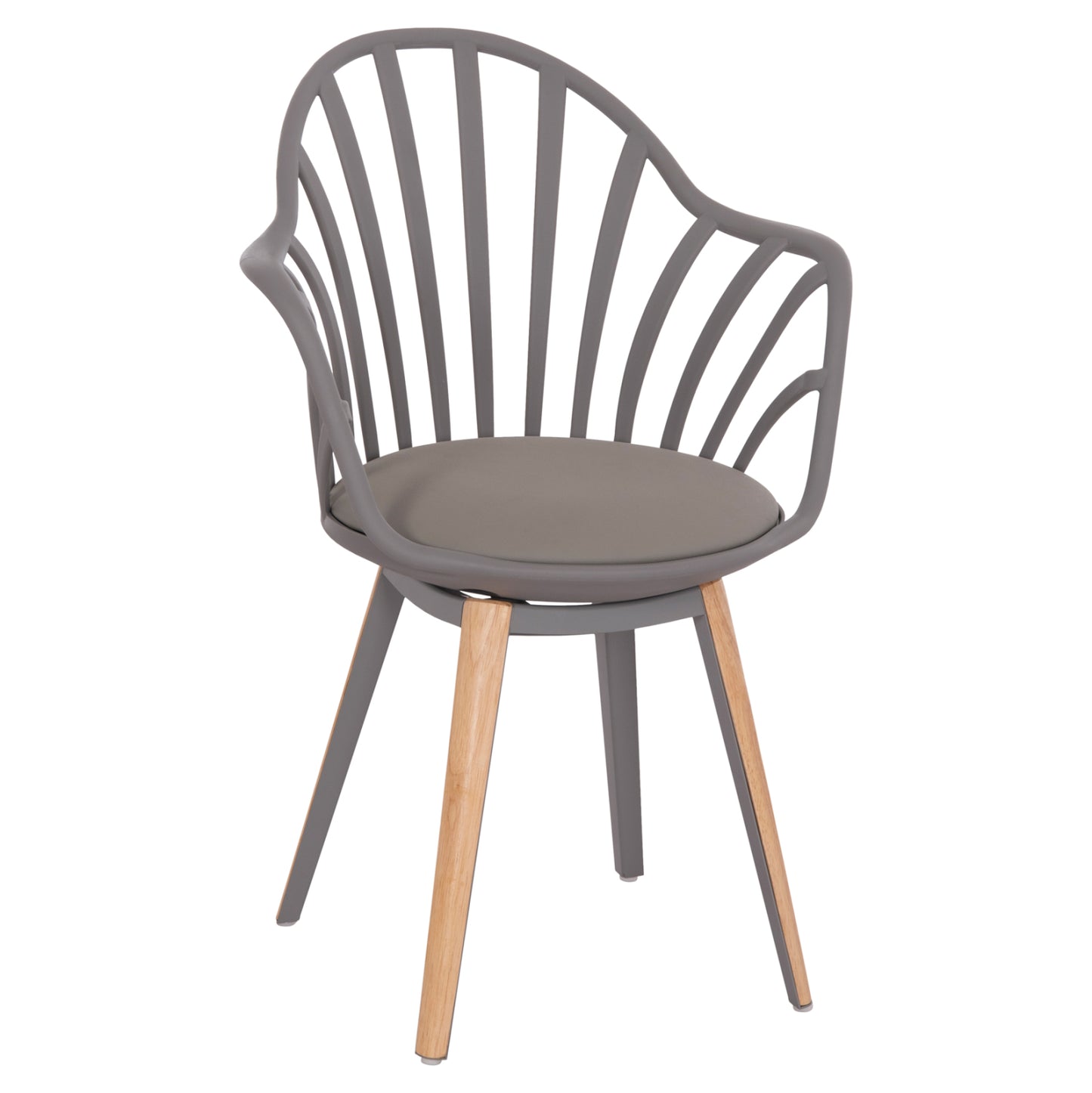 ANAIS DINING CHAIR GREY WITH WOODEN LEGS 60x53x86