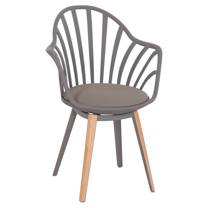 ANAIS DINING CHAIR GREY WITH WOODEN LEGS 60x53x86