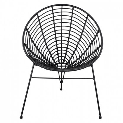 ALLEGRA METAL NEST ARMCHAIR WITH BLACK WICKER 73x83x86