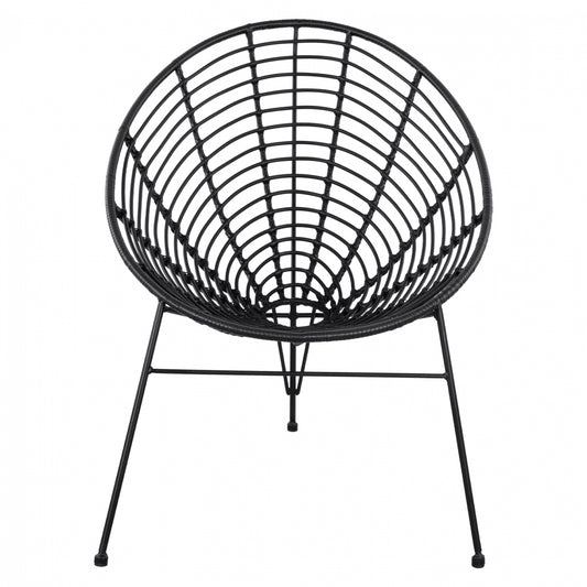ΠΟΛΥΘΡΟΝΑ ΤΥΠΟΥ ΦΩΛΙΑ ΜΕΤΑΛΛΙΚΗ ALLEGRA ΜΕ ΜΑΥΡΟ WICKER 73x83x86