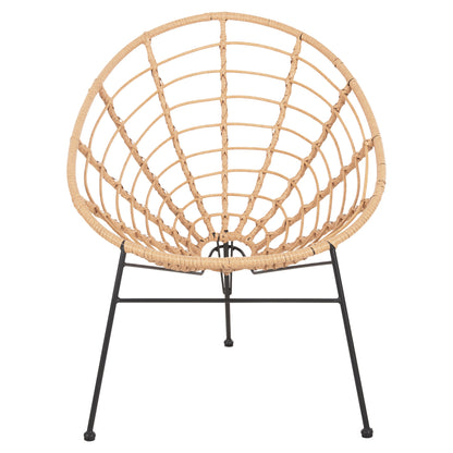 ΠΟΛΥΘΡΟΝΑ ΤΥΠΟΥ ΦΩΛΙΑ ΜΕΤΑΛΛΙΚΗ ALLEGRA HM5458.11 ΜΕ WICKER ΜΠΕΖ 73x78x88Υεκ.