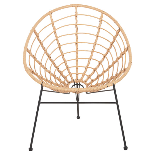 ΠΟΛΥΘΡΟΝΑ ΤΥΠΟΥ ΦΩΛΙΑ ΜΕΤΑΛΛΙΚΗ ALLEGRA ΜΕ WICKER ΜΠΕΖ 73x78x88