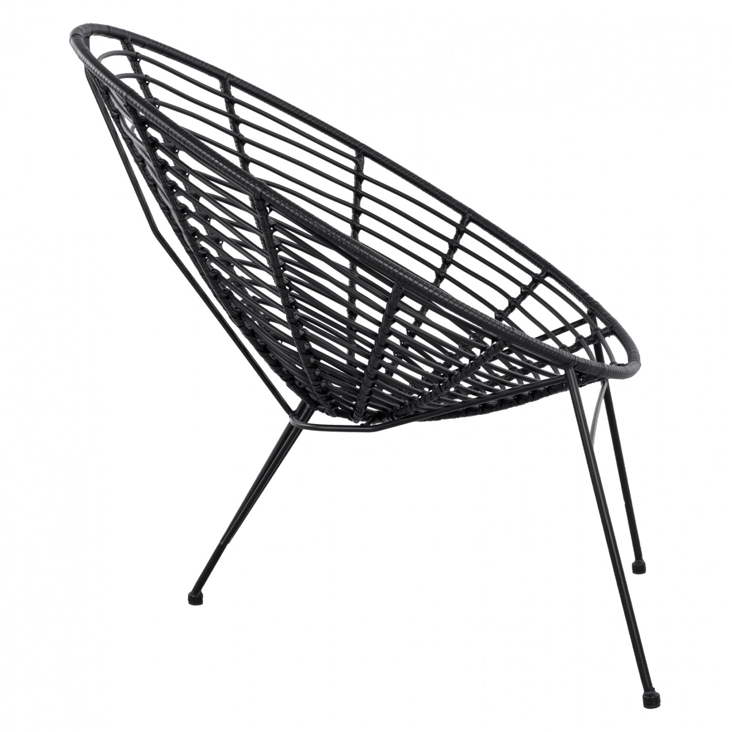 ALLEGRA METAL NEST ARMCHAIR WITH BLACK WICKER 73x83x86