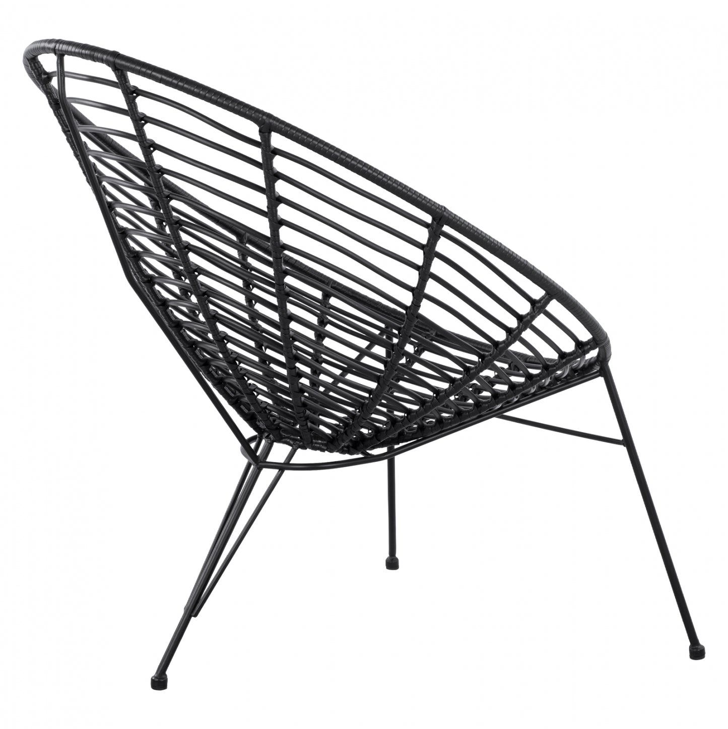 ALLEGRA METAL NEST ARMCHAIR WITH BLACK WICKER 73x83x86