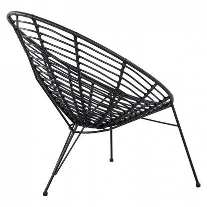 ALLEGRA METAL NEST ARMCHAIR WITH BLACK WICKER 73x83x86