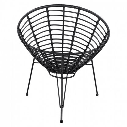ALLEGRA METAL NEST ARMCHAIR WITH BLACK WICKER 73x83x86
