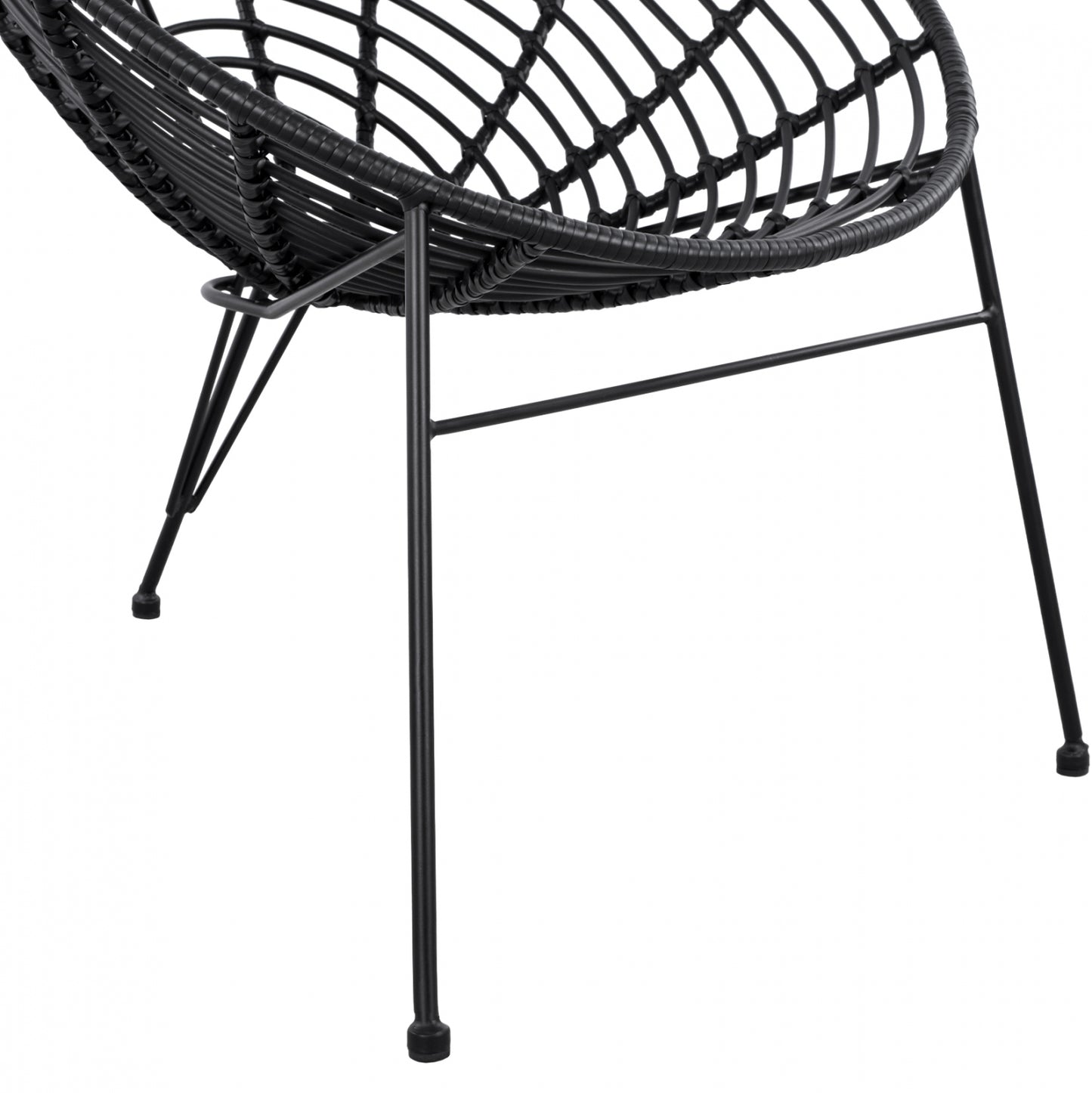 ALLEGRA METAL NEST ARMCHAIR WITH BLACK WICKER 73x83x86