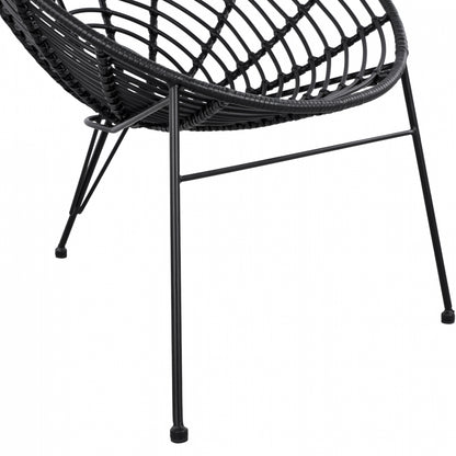 ALLEGRA METAL NEST ARMCHAIR WITH BLACK WICKER 73x83x86