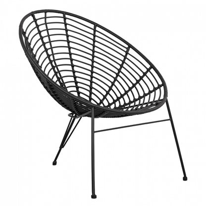 ALLEGRA METAL NEST ARMCHAIR WITH BLACK WICKER 73x83x86