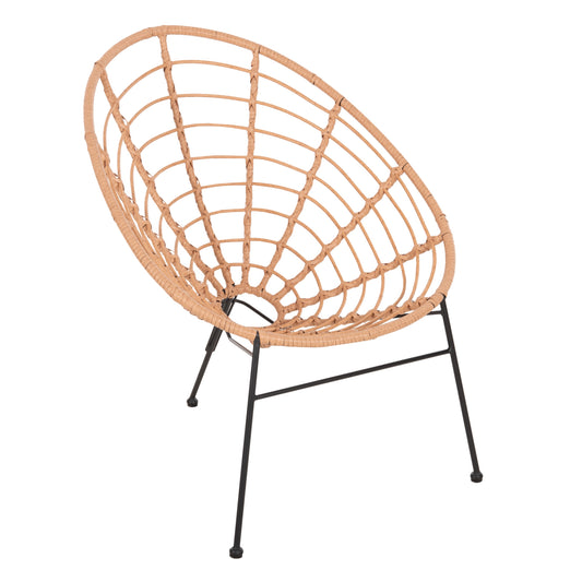 ΠΟΛΥΘΡΟΝΑ ΤΥΠΟΥ ΦΩΛΙΑ ΜΕΤΑΛΛΙΚΗ ALLEGRA ΜΕ WICKER ΜΠΕΖ 73x78x88
