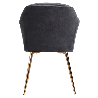 SAWYER VELVET ARMCHAIR GREY WITH GOLD LEGS 55x60x83