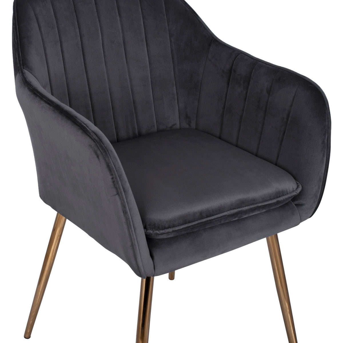 SAWYER VELVET ARMCHAIR GREY WITH GOLD LEGS 55x60x83